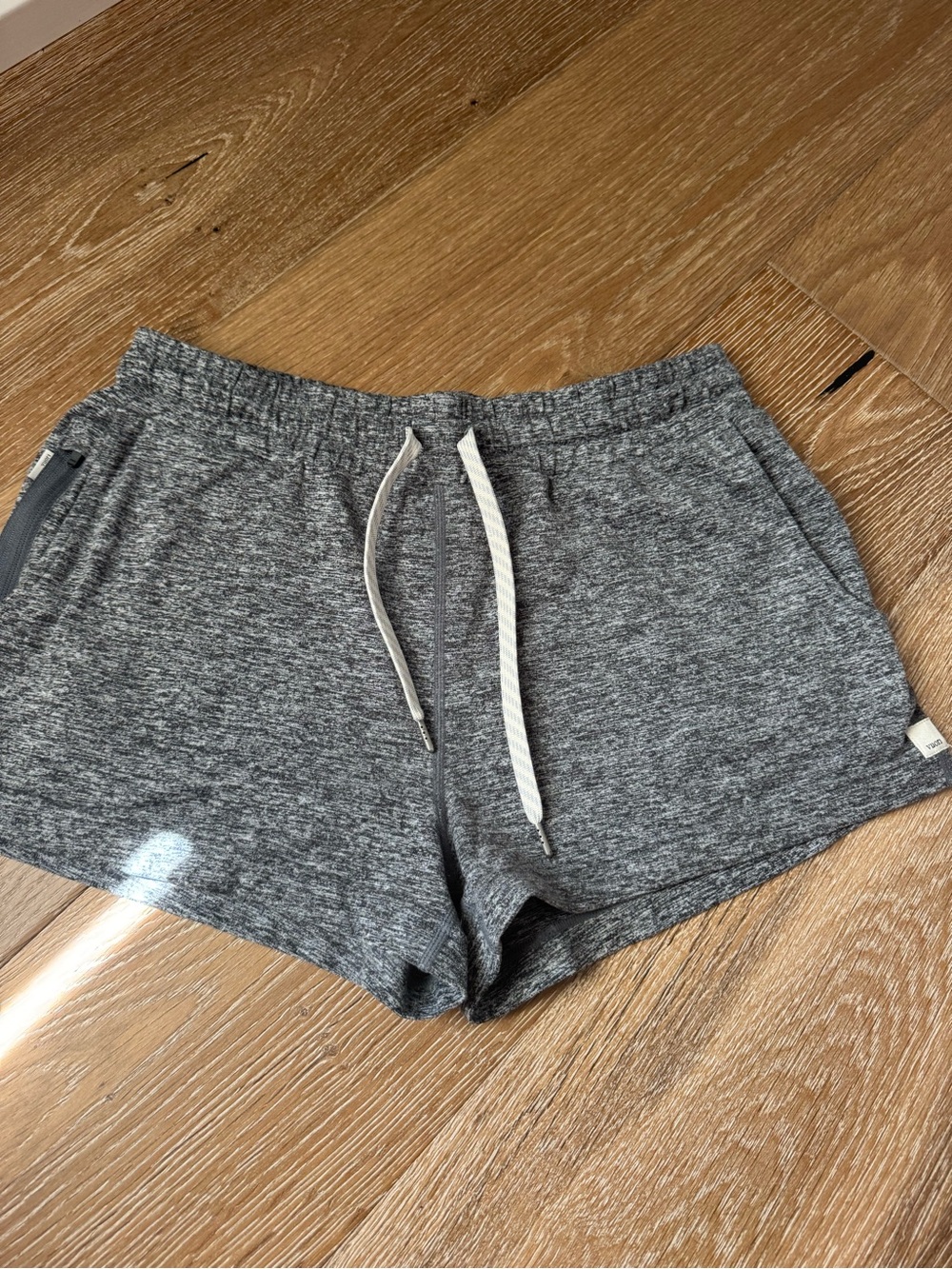 Vuori Heather Gray Athletic Drawstring Shorts